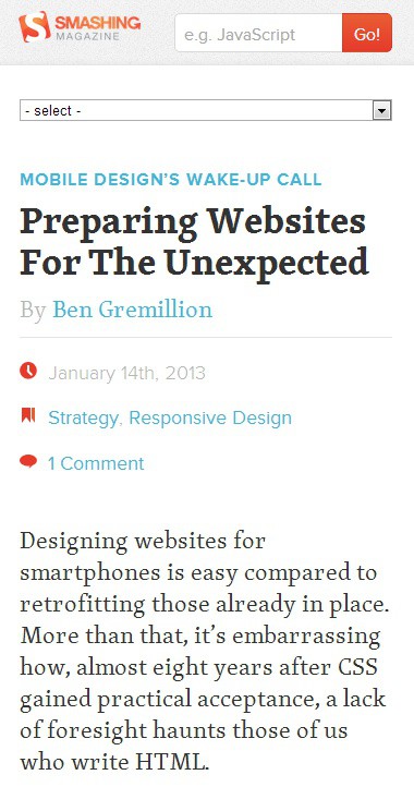Reponsive web design mobile
