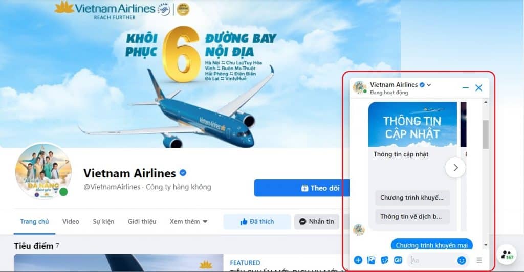 Facebook Marketing với chatbot