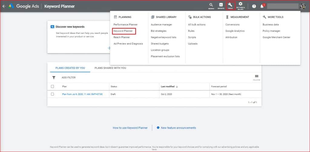 Google Keyword Planner