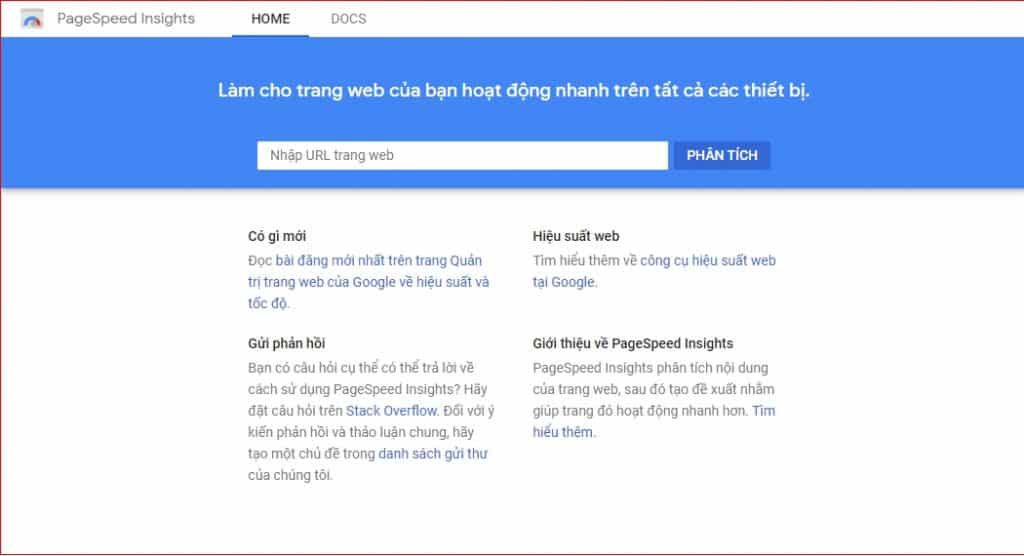 Google pagespeed insights