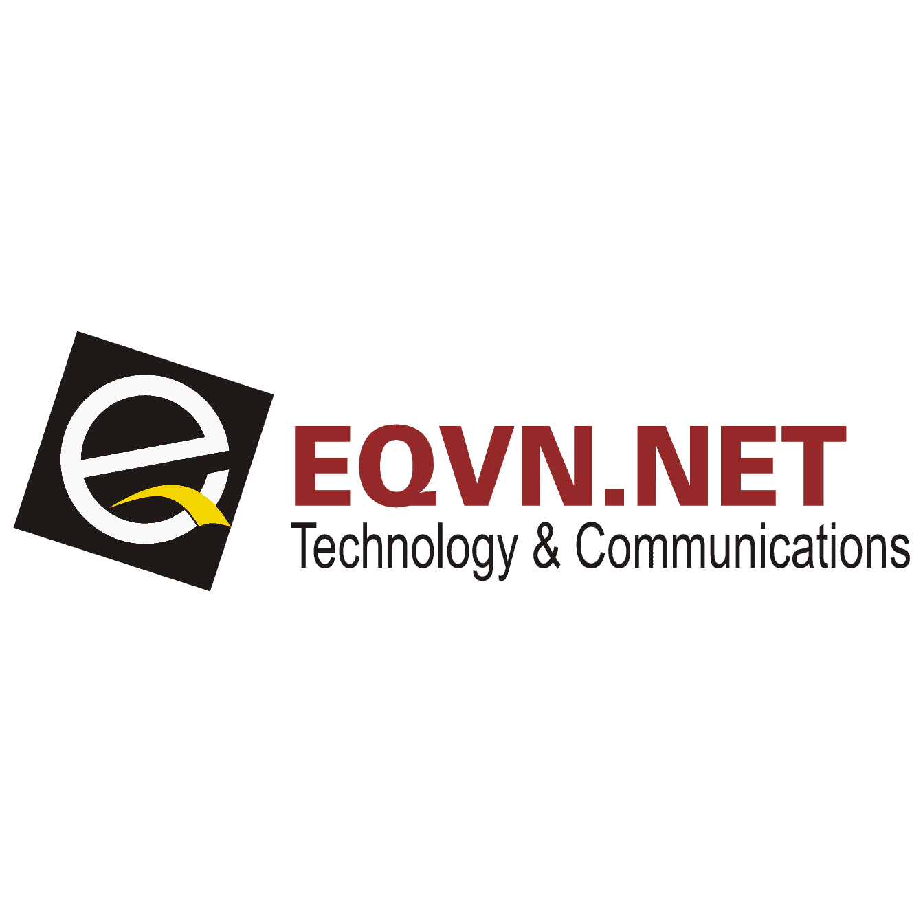 Logo chữ đỏ EQVN.NET kích thước vuông