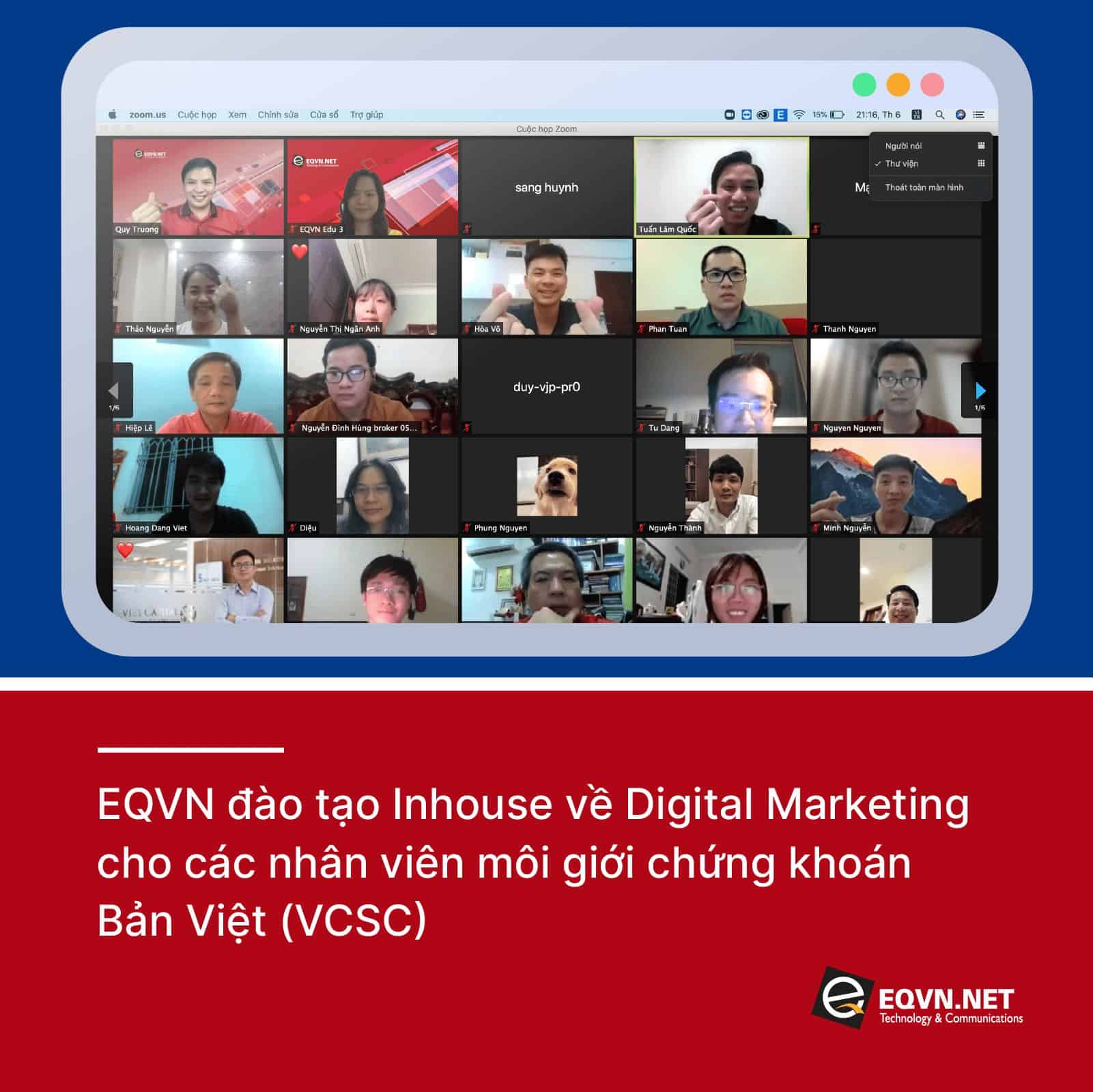 EQVN đào tạo inhouse Chứng khoán Bản Việt