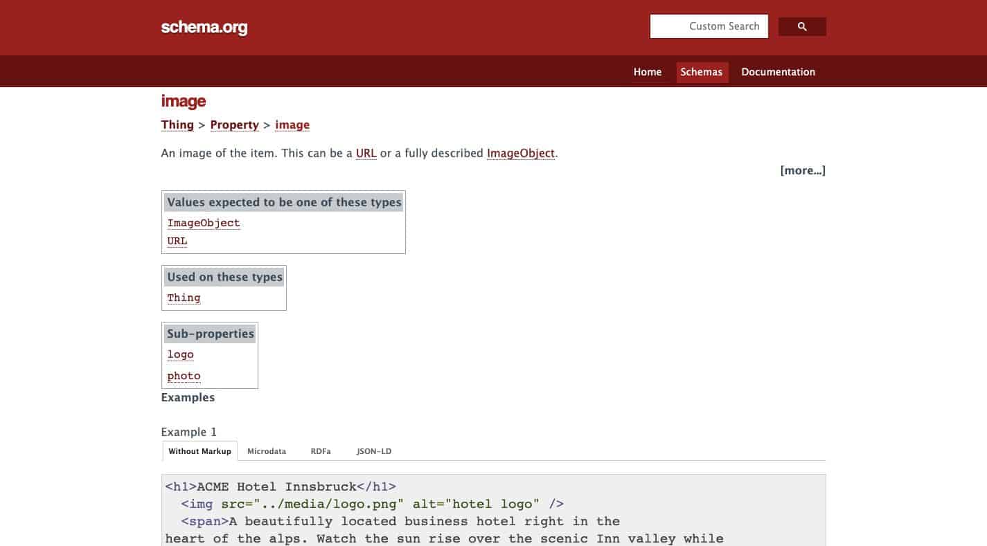 Khuyến nghị mà Schema.org cung cấp về cách sử dụng đánh dấu trong SEO hình ảnh