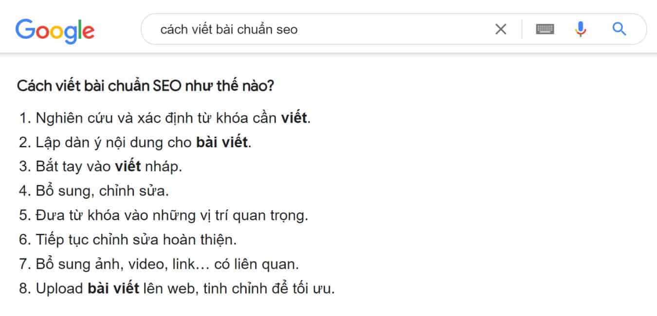 Tìm kiếm không nhấp chuột