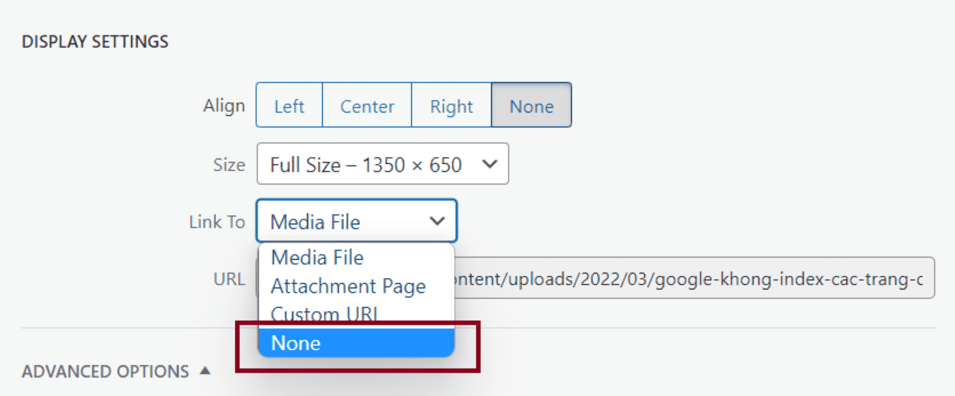Xóa liên kết khỏi hình ảnh
