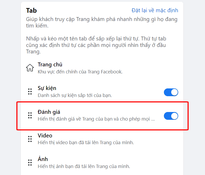 cách bạn có thể tắt phần người dùng đánh giá xấu trên Facebook của mình