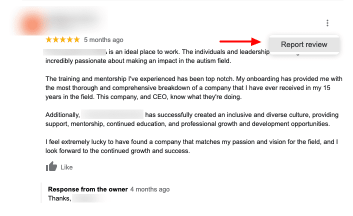 báo cáo các bài đánh giá sai sự thật