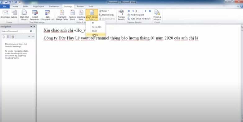 Gửi mail hàng loạt trong outlook 4