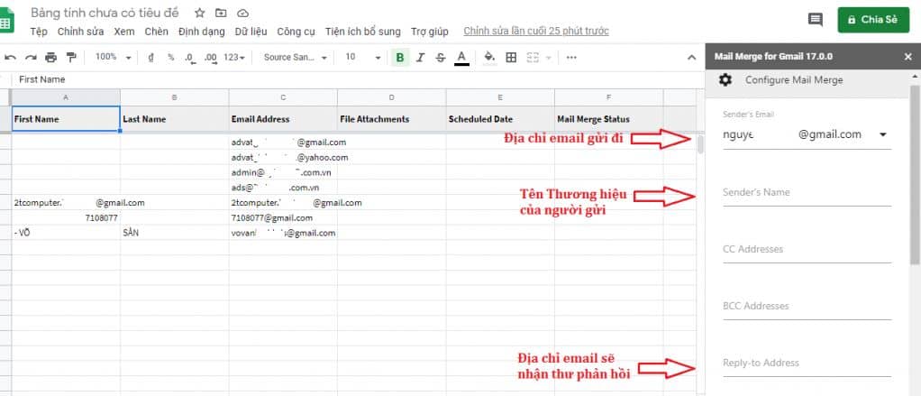 Gửi mail hàng loạt trong mail merge 14