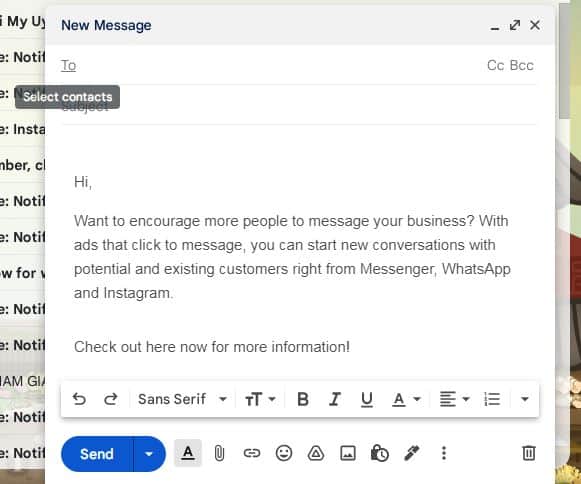 Gửi mail hàng loạt trong gmail 7