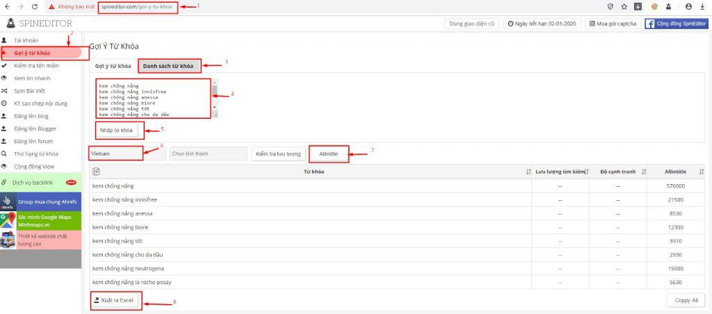 Sử dụng spineditor trong phantom keyword