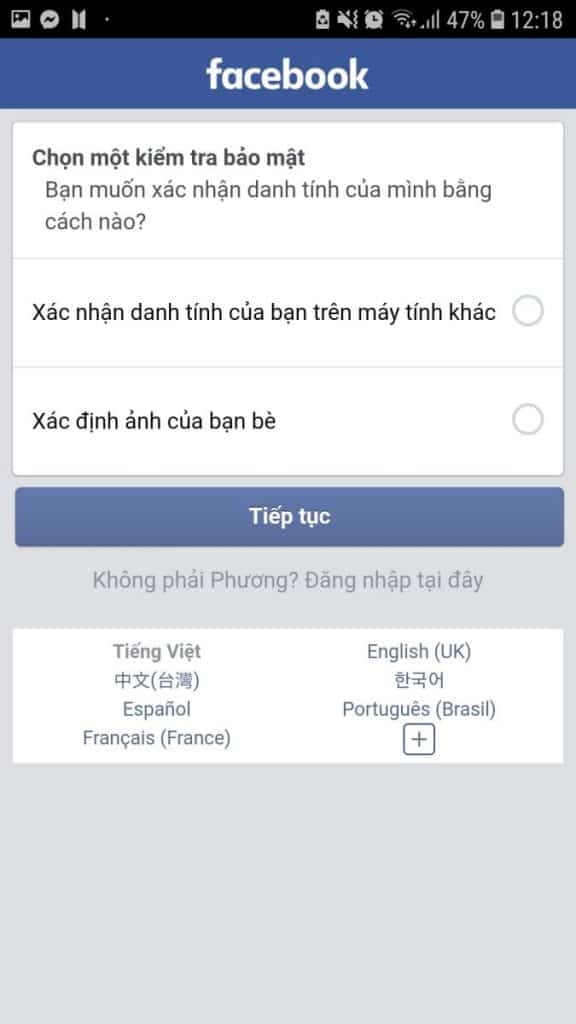 Xác minh bằng bạn bè