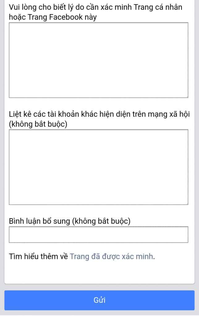 Đăng ký tick xanh facebook cho trang cá nhân 3