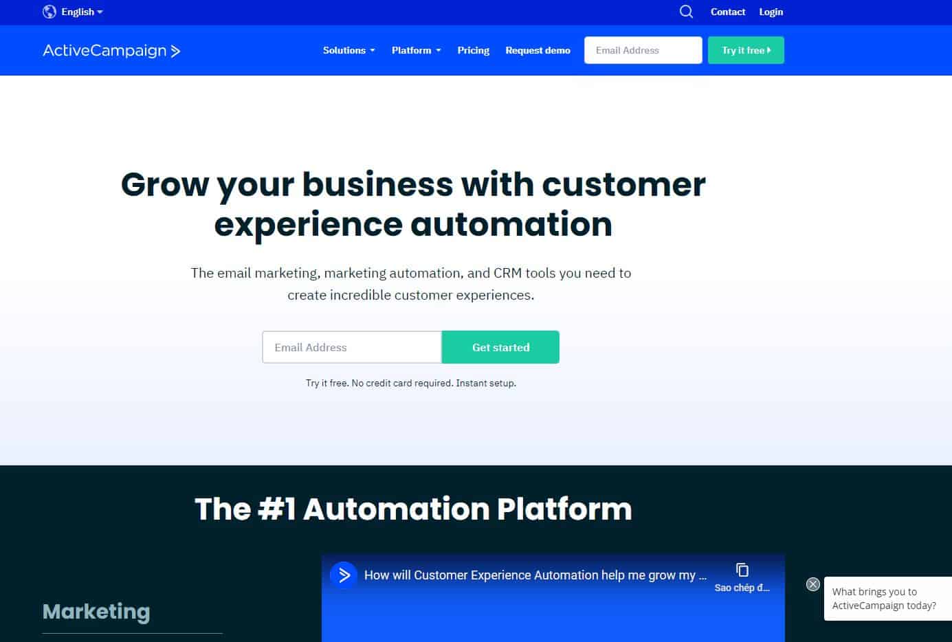 ActiveCampaign Email Marketing miễn phí