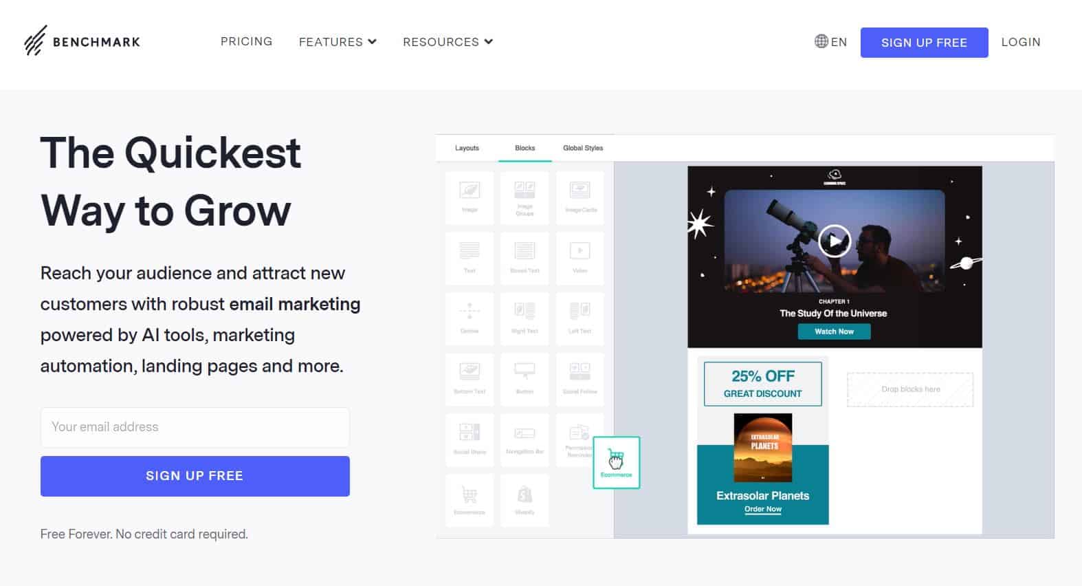 Benchmark Email Marketing miễn phí