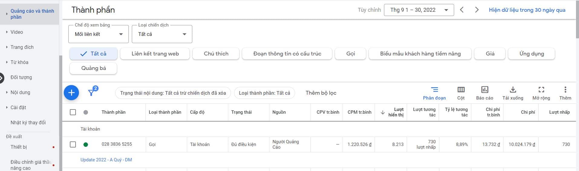 cài đặt tiện ích mở rộng