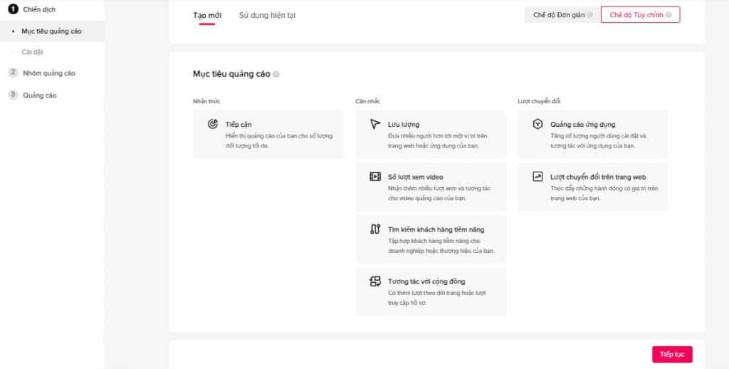 chiến dịch tiktok ads manager 4