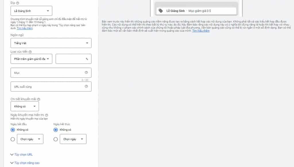 cài đặt tiện ích mở rộng google ads khuyến mãi