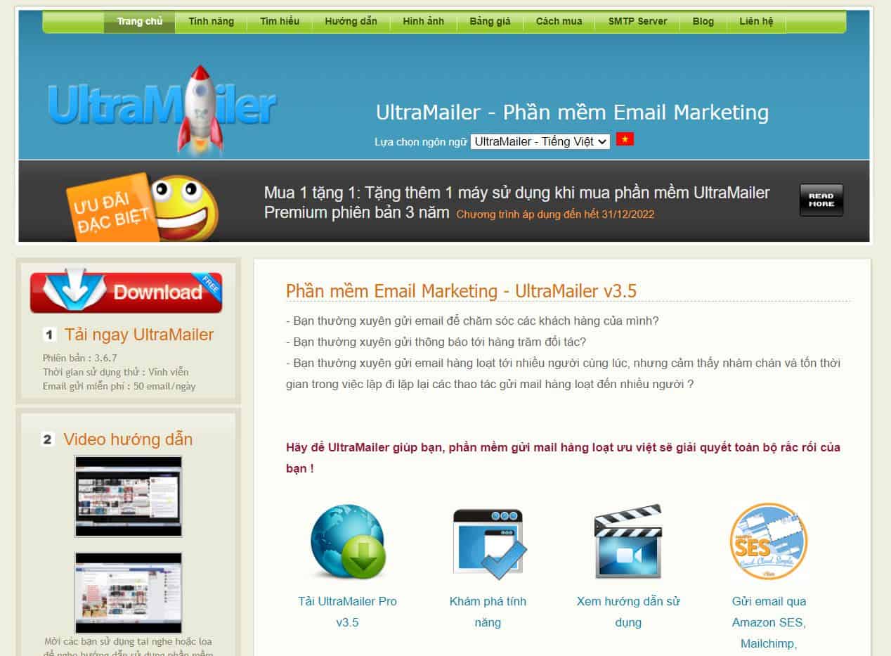 Ultramailer Email Marketing miễn phí