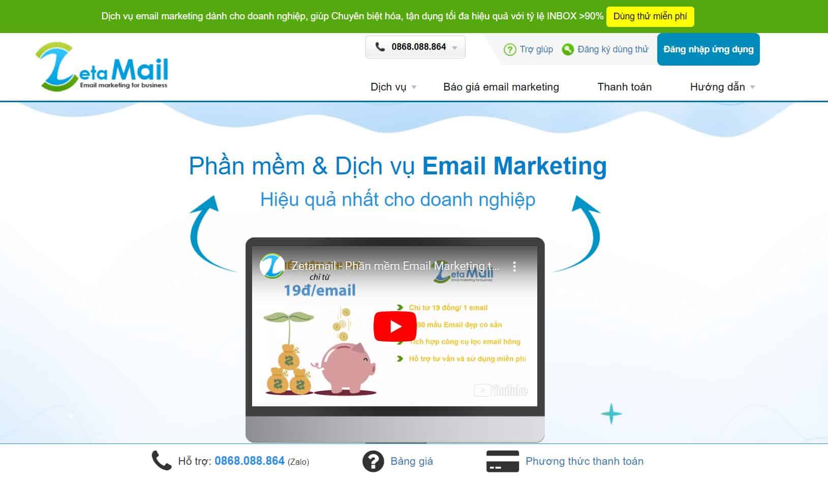 Zetamail Email Marketing miễn phí