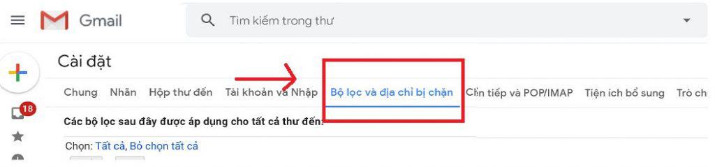 Cách lập whitelist email trong gmail 2