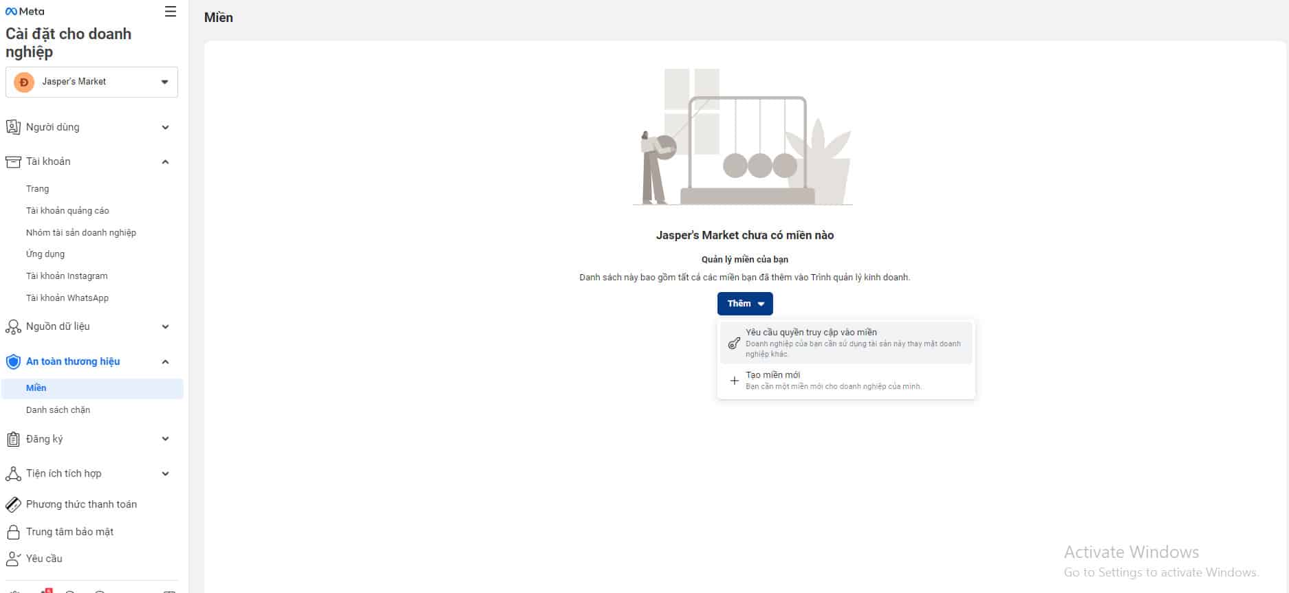 yêu cầu quyền truy cập website cho facebook pixel