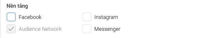 lựa chọn facebook audience network