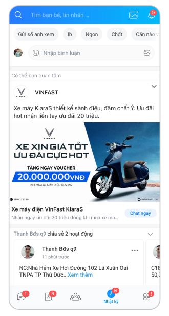 zalo ads hàng cao cấp