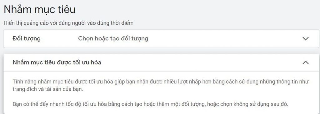 nhắm mục tiêu quảng cáo google