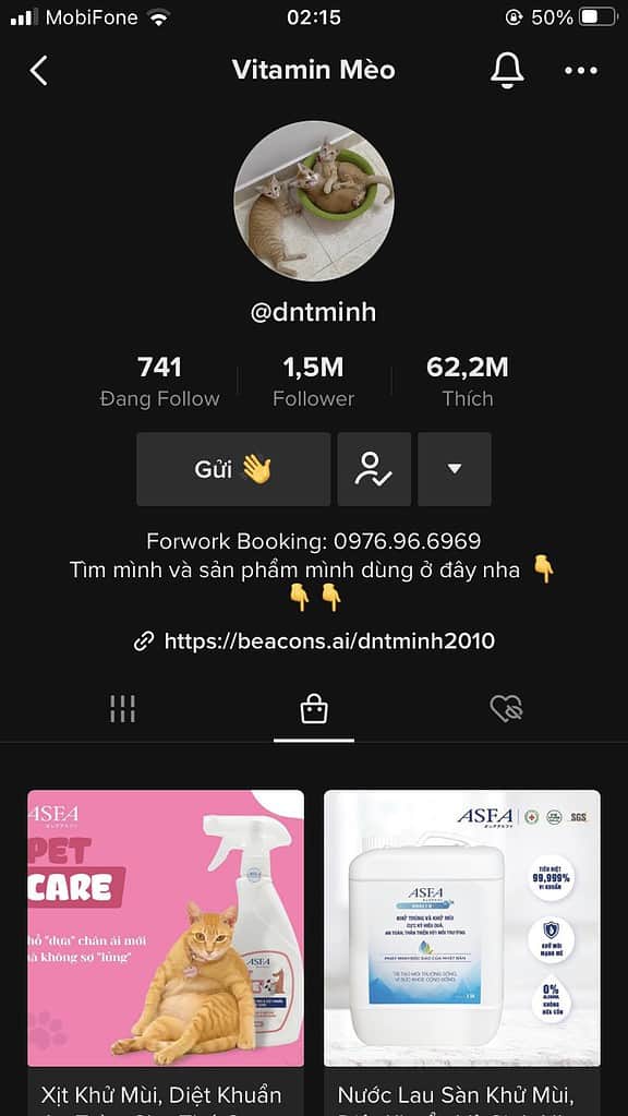 tiktok shop trên profile