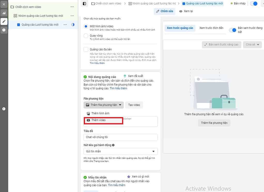 chọn mẫu quảng cáo video trên facebook 6