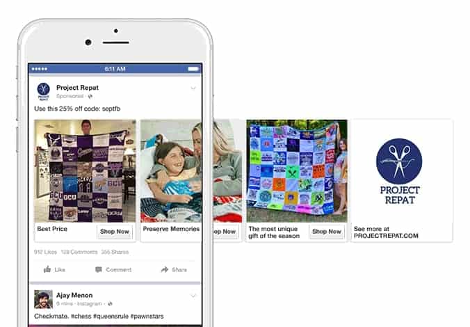 lợi ích facebook carousel