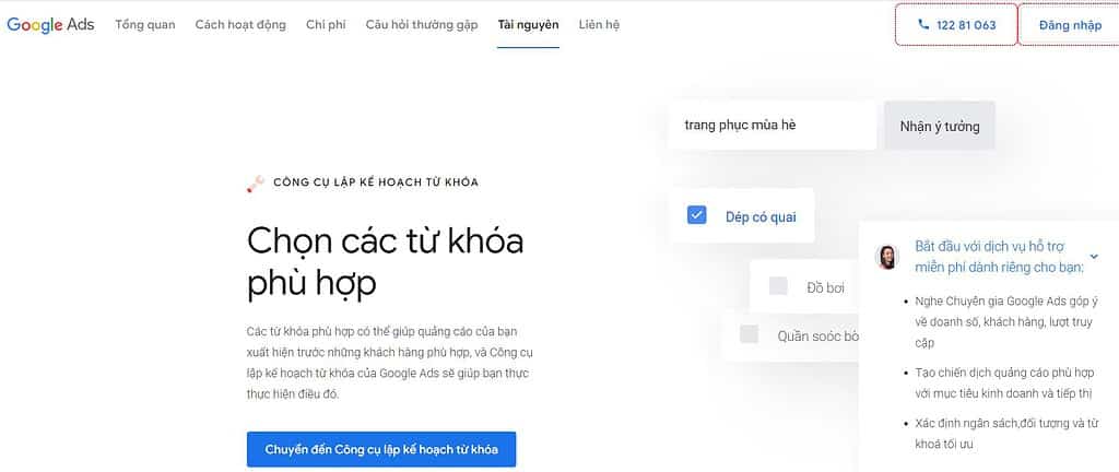 công cụ seo google keyword planner