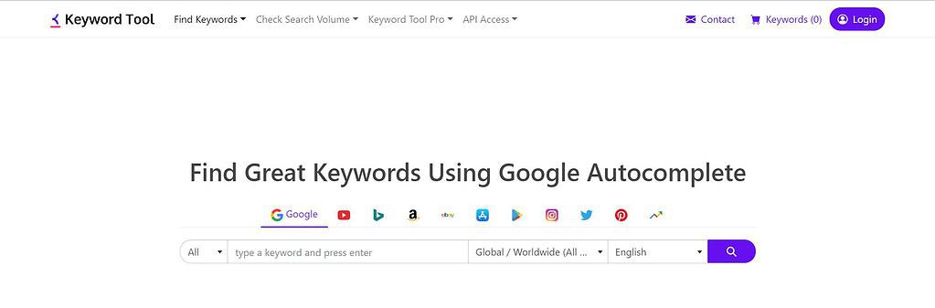 công cụ seo keywordtoolio