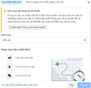 Truy cập vào trình quản lý quảng cáo