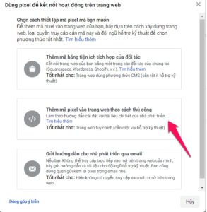 Chọn thêm mã thủ công.