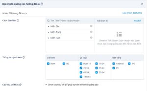 Tùy chỉnh Nhóm đối tượng cho chiến dịch quảng cáo
