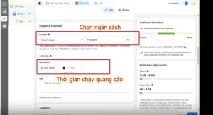 Chọn ngân sách nhóm quảng cáo