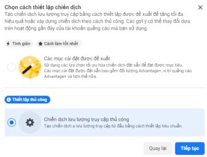 Chọn Thiết lập thủ công