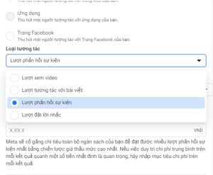 Chọn Lượt phản hồi sự kiện