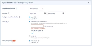 Đặt Ngân Sách và Lịch Chạy