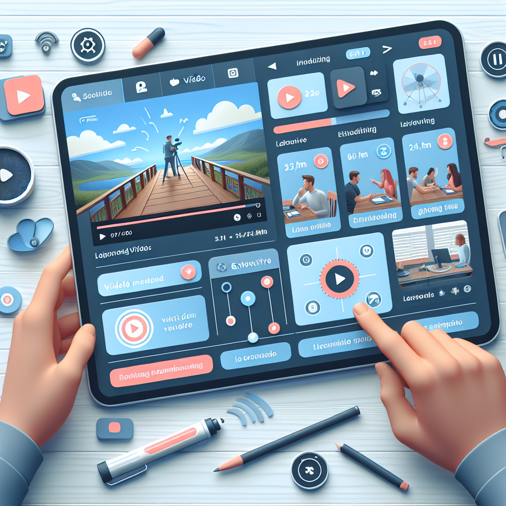 A mockup of the updated Facebook video player with a full-screen interface, integrating Reels, long-form videos, and Live Broadcasts. The player includes interactive elements like polls, quizzes, and call-to-action buttons.