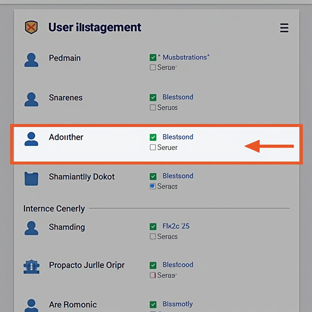 A user management panel in Google Ads MCC, displaying different user roles and permission levels, emphasizing security and control.