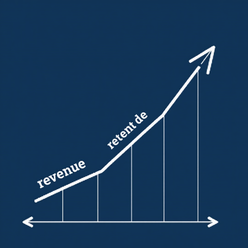 A graph showing the growth of digital marketing spend and its impact on business revenue, with upward-trending lines representing both metrics.